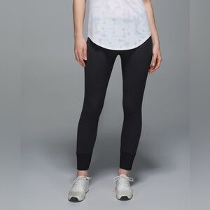 Lululemon Ebb to Street Seamless Ribbed Cuff Leggings Size 8 Charcoal Grey